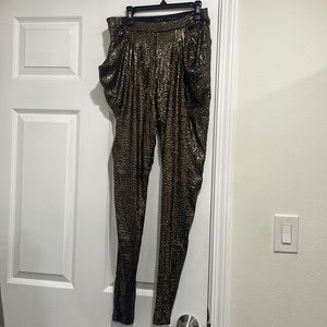 Zara good bronze brown sequins sequined harem pants size S small trousers